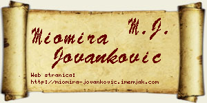 Miomira Jovanković vizit kartica